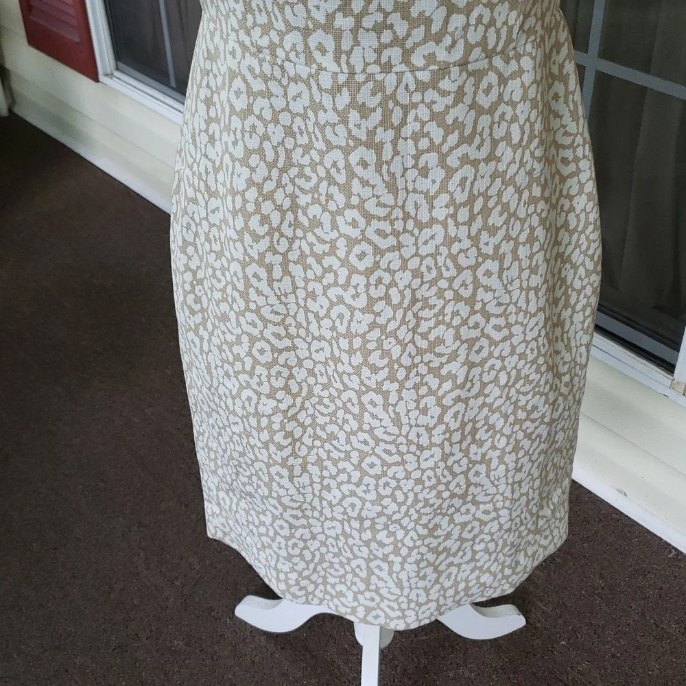 J. CREW Elegant Cream Leopard Sheath ‎ Print Dress